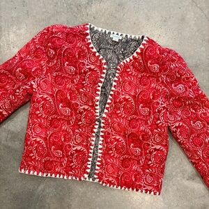 Sundance quilted paisley button front jacket